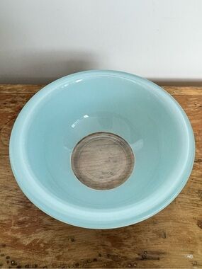 Vintage Pyrex Turquoise Clear Bottom Nesting Mixing Bowl 322 1L